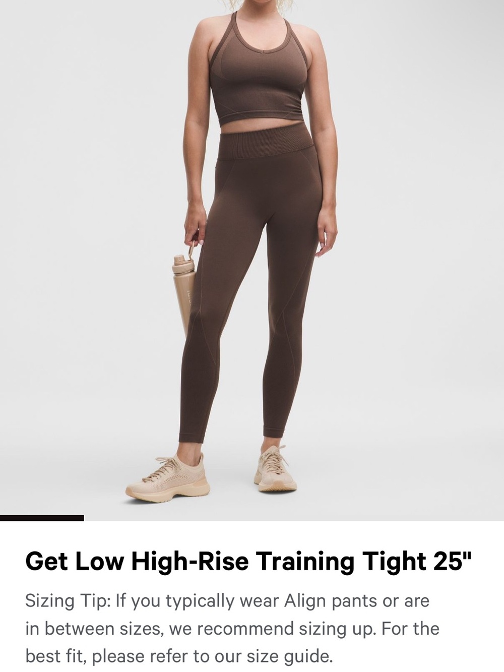 NWT size 4 Lululemon Get Low high rise training tight. 25 inch length.